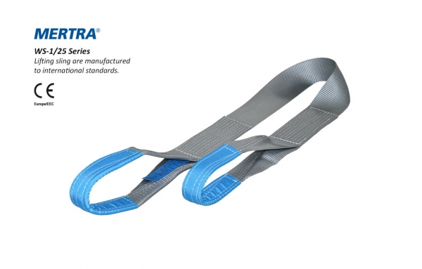 MERTRA® WS-1/25 Series Polyester single-ply webbing slings
