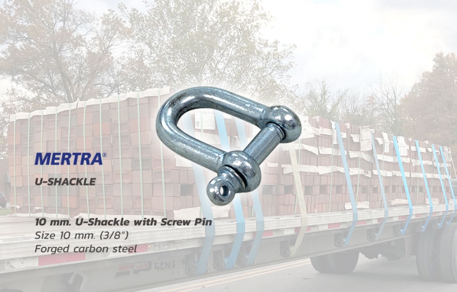 U-Shackle with Screw Pin ขนาด 10 มิล (3/8") Forged carbon steel