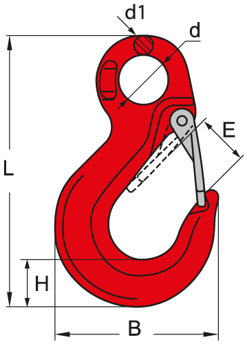 ตะขอเซฟตี้ G80 รุ่น ASP-332 Eye Sling Hook with Latch