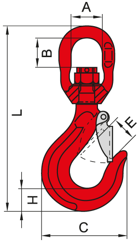 Swivel Hook with Spring Latch Icon