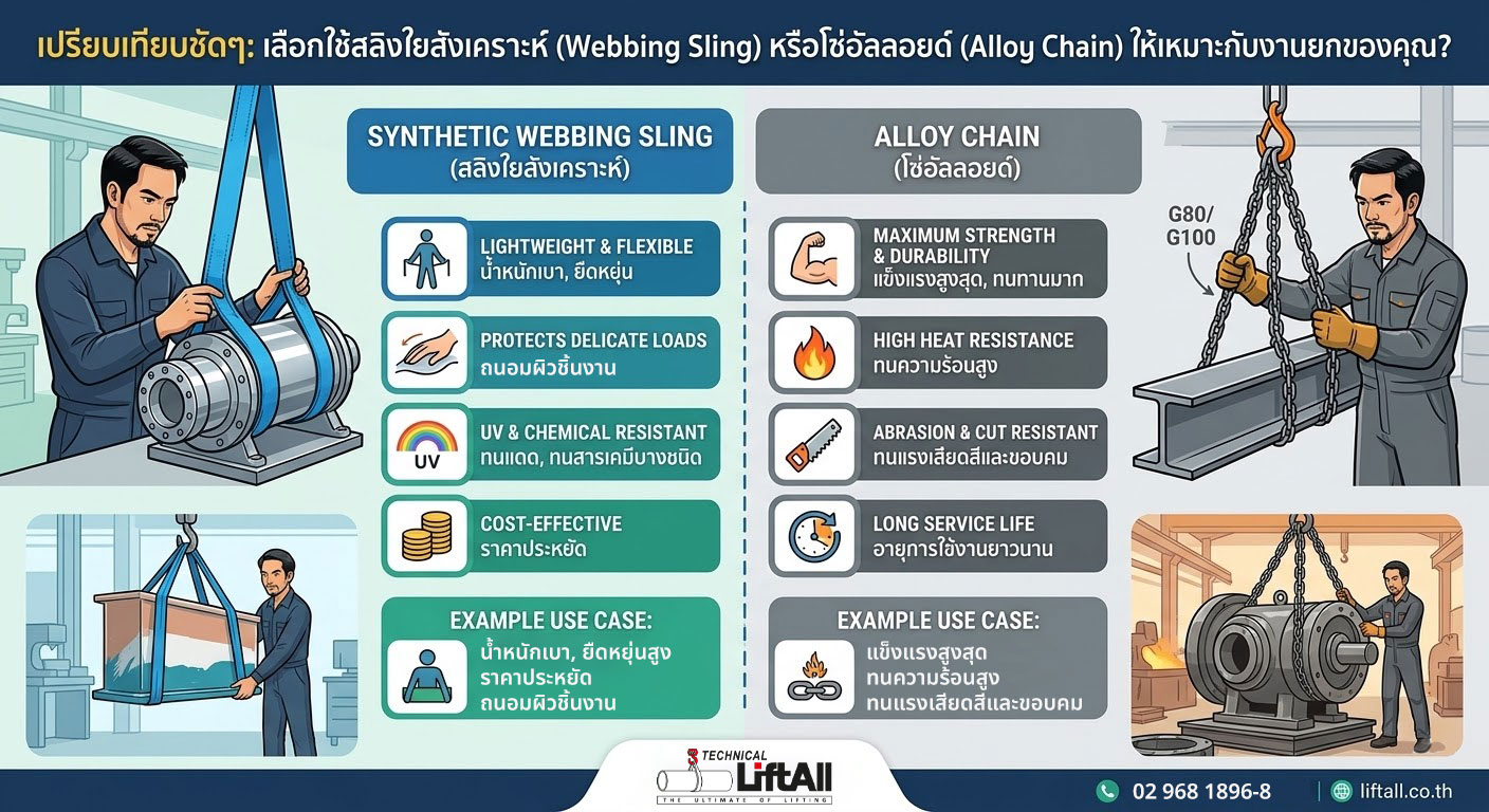 Webbing Sling VS Alloy Chain