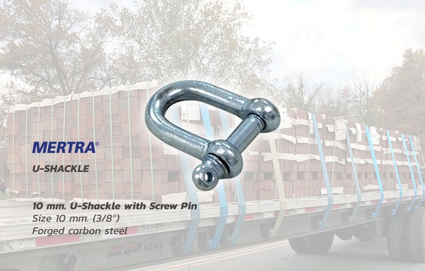 U-Shackle with Screw Pin ขนาด 10 มิล (3/8&quot;) Forged carbon steel